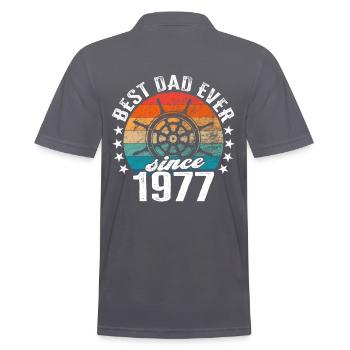 Bester Papa der Welt seit 1977 Kapitän - Männer Poloshirt - Anthrazit - Hinten - Nico (186cm)