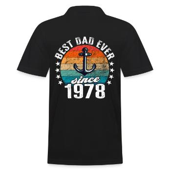 Bester Papa der Welt seit 1978 Anker - Männer Poloshirt - Schwarz - Hinten - Kai (181cm)
