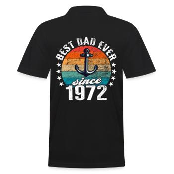 Meilleur papa du monde depuis 1972 Pas de blague - Polo Homme - noir - Dos - Kai (181cm)
