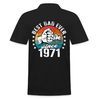 Bester Papa der Welt seit 1971 Vatertag - Männer Poloshirt - Schwarz - Hinten - Kai (181cm)