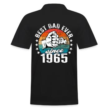 Bester Papa der Welt seit 1965 Vatertag - Männer Poloshirt - Schwarz - Hinten - Kai (181cm)