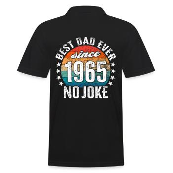 Bester Papa der Welt seit 1965 No Joke - Männer Poloshirt - Schwarz - Hinten - Kai (181cm)