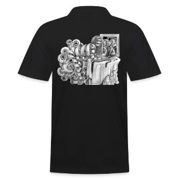 alia iacta est - Männer Poloshirt - Schwarz - Hinten - Kai (181cm)