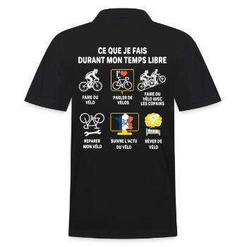 Cycliste vélo passion cyclisme cadeau humour vélo - Polo Homme - noir - Dos - Kai (181cm)