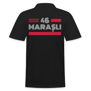 Maras 46 Turkey Turkiye gift holiday TR Türk - Men's Polo Shirt - black - Back - Kai (181cm)