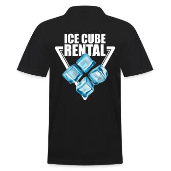 Eiswürfel Verleih - Männer Poloshirt - Schwarz - Hinten - Kai (181cm)