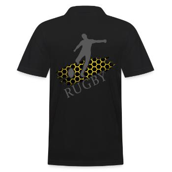 rugby rugby player rugby tackle - Men's Polo Shirt - black - Back - Kai (181cm)