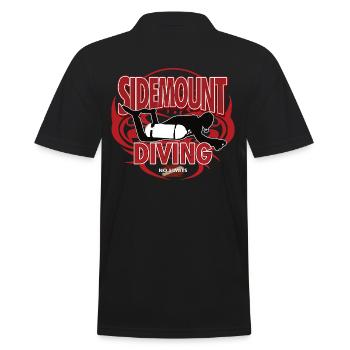Sidemount Diving Cave Diving No Limit - Men's Polo Shirt - black - Back - Kai (181cm)