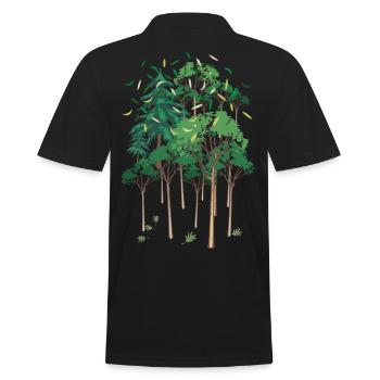 01 Forêt Verte Arbres Feuilles Nature - Polo Homme - noir - Dos - Kai (181cm)