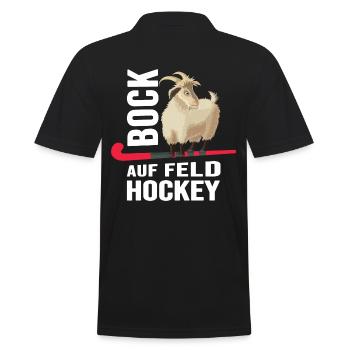 feldhockey bock auf hockey hockey-love - Männer Poloshirt - Schwarz - Hinten - Kai (181cm)