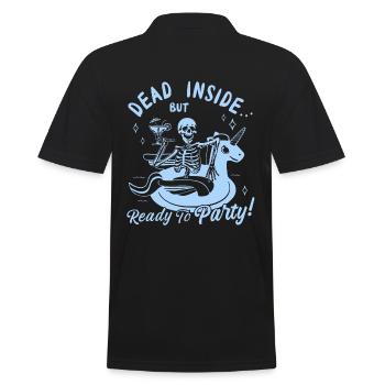 Funny Skull + Unicorn - Men's Polo Shirt - black - Back - Kai (181cm)