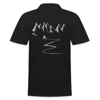 MTB Mountain Bike Mountains Mountain Bike Mountain Biker - Men's Polo Shirt - black - Back - Kai (181cm)