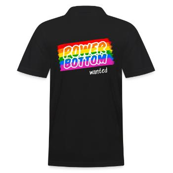 Horny Top wants a Power Bottom - Men's Polo Shirt - black - Back - Kai (181cm)