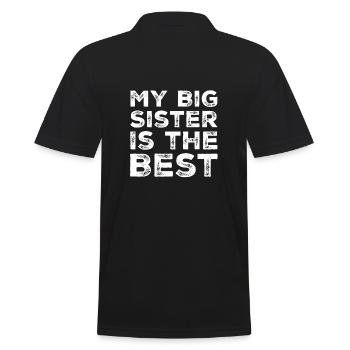 sister - Men's Polo Shirt - black - Back - Kai (181cm)