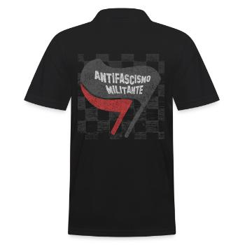 antifa antifascismo militante italien italy - Männer Poloshirt - Schwarz - Hinten - Kai (181cm)
