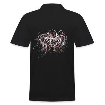 Jellyfish with red threads - Jellyfish motif - Men's Polo Shirt - black - Back - Kai (181cm)