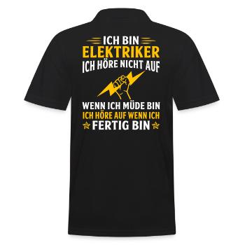 ich bin elektriker geschenk für elektriker - Männer Poloshirt - Schwarz - Hinten - Kai (181cm)