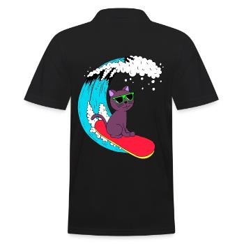 surfer - Men's Polo Shirt - black - Back - Kai (181cm)