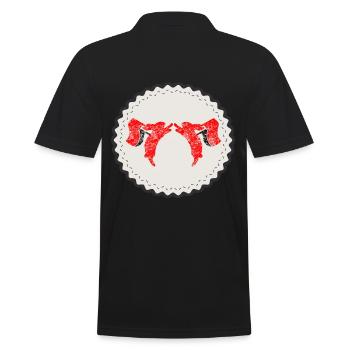 bunny high five highfive antifa links flagge rot - Männer Poloshirt - Schwarz - Hinten - Kai (181cm)