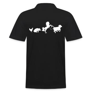farm - Men's Polo Shirt - black - Back - Kai (181cm)
