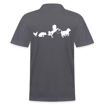 farm - Men's Polo Shirt - charcoal grey - Back - Nico (186cm)