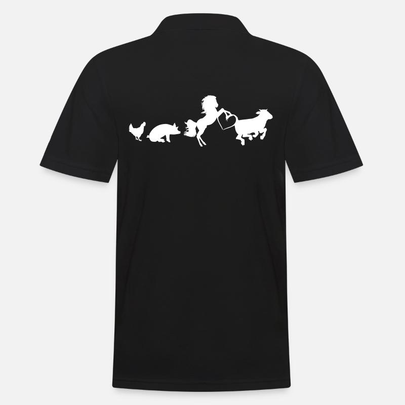 Bauernhof - Männer Poloshirt - Schwarz