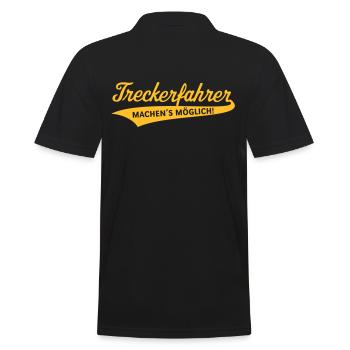 Treckerfahrer – Machen’s Möglich! (Trecker) - Männer Poloshirt - Schwarz - Hinten - Kai (181cm)