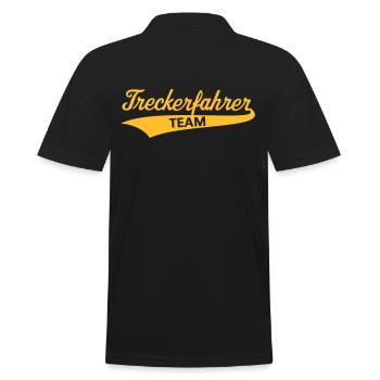 Treckerfahrer – Team (Trecker / Traktor) - Männer Poloshirt - Schwarz - Hinten - Kai (181cm)