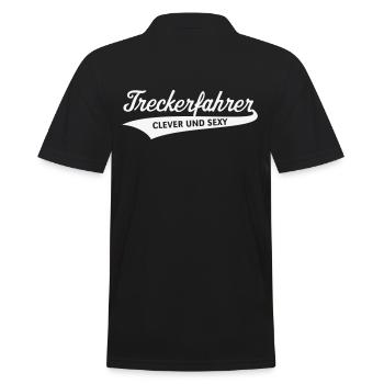 Treckerfahrer – Clever Und Sexy (Trecker / White) - Männer Poloshirt - Schwarz - Hinten - Kai (181cm)