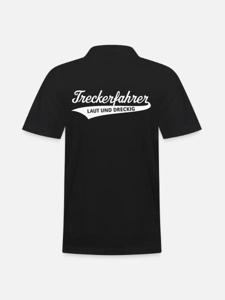 Treckerfahrer – Laut Und Dreckig (Trecker / White) - Männer Poloshirt - Schwarz