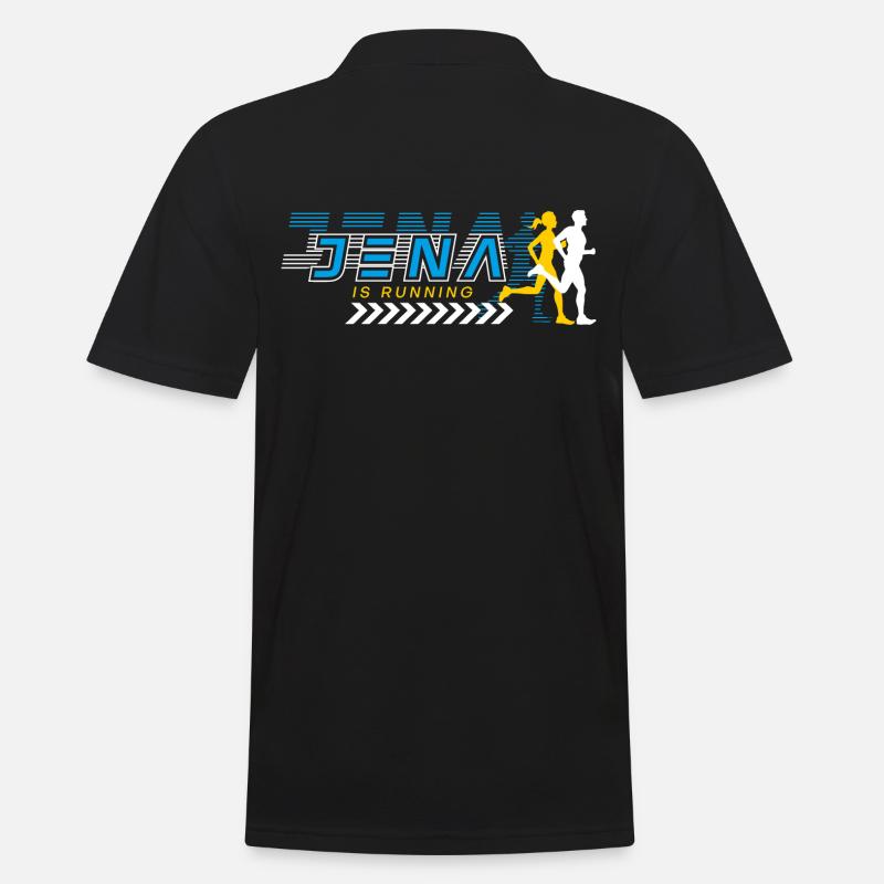Jena Is Running - Männer Poloshirt - Schwarz