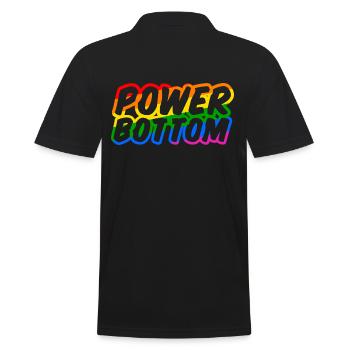 Power Bottom Shirt - Männer Poloshirt - Schwarz - Hinten - Kai (181cm)