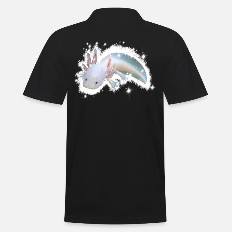 weißes Axolotl - Männer Poloshirt - Schwarz