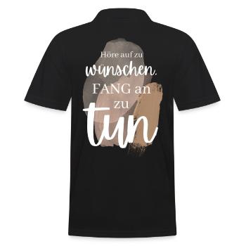POSITIVE EINSTELLUNG MINDSET Motivation - Männer Poloshirt - Schwarz - Hinten - Kai (181cm)