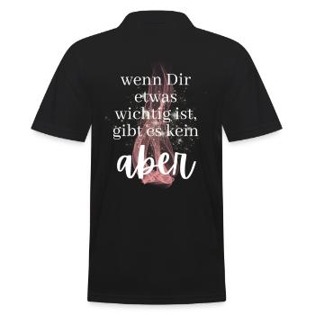 POSITIVE EINSTELLUNG MINDSET Motivation - Männer Poloshirt - Schwarz - Hinten - Kai (181cm)