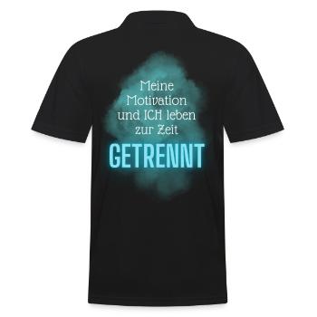 Meine Motivation und ich leben zur Zeit GETRENNT - Männer Poloshirt - Schwarz - Hinten - Kai (181cm)