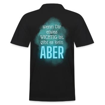 POSITIVE EINSTELLUNG MINDSET Motivation - Männer Poloshirt - Schwarz - Hinten - Kai (181cm)