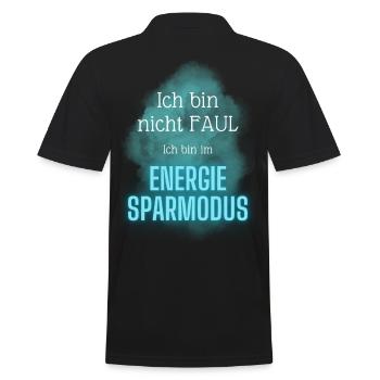 POSITIVE EINSTELLUNG MINDSET Motivation - Männer Poloshirt - Schwarz - Hinten - Kai (181cm)