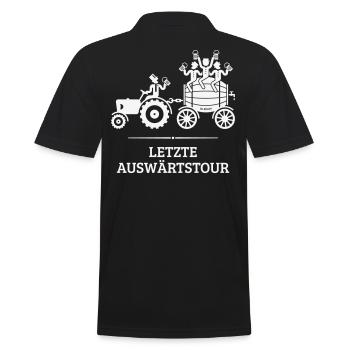 Letzte Auswärtstour (Trecker / Bierfass / JGA / W) - Männer Poloshirt - Schwarz - Hinten - Kai (181cm)