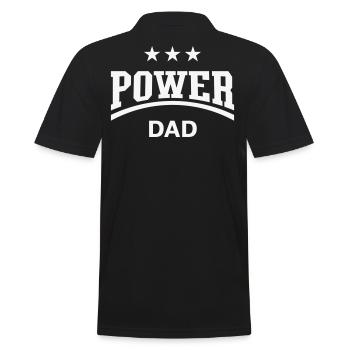Power Dad (Daddy / Papa / Father’s Day / White) - Men's Polo Shirt - black - Back - Kai (181cm)