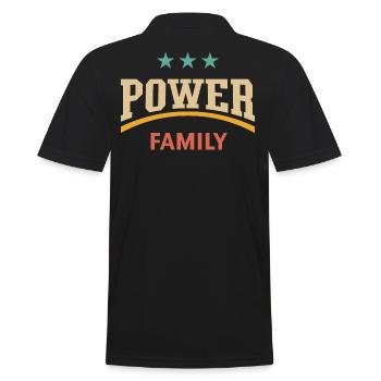 Famille Power (Famille / Père / Mère / 4C) - Polo Homme - noir - Dos - Kai (181cm)