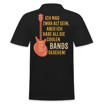 Ich Habe All Die Coolen Bands Gesehen! (PNG / 3C) - Männer Poloshirt - Schwarz - Hinten - Kai (181cm)