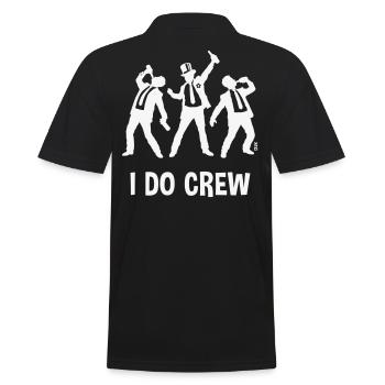 I Do Crew (JGA / Junggesellenabschied / Bier / W) - Männer Poloshirt - Schwarz - Hinten - Kai (181cm)
