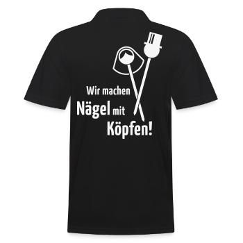 We put our money where our mouth is! Wedding Newlyweds W - Men's Polo Shirt - black - Back - Kai (181cm)