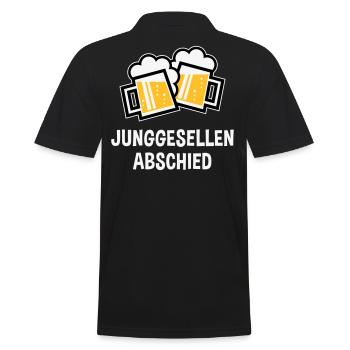 Junggesellenabschied (Bier Bayrische Bierkrüge 3C) - Männer Poloshirt - Schwarz - Hinten - Kai (181cm)