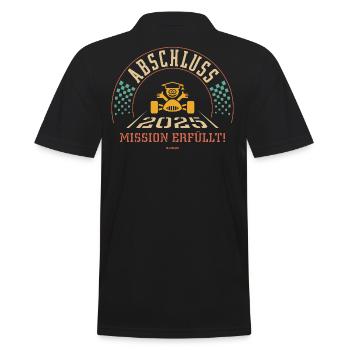 Abschluss 2025 – Mission Erfüllt! Zieleinfahrt 4C - Männer Poloshirt - Schwarz - Hinten - Kai (181cm)