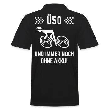 Ü50 Und Immer Noch Ohne Akku! (Fahrrad Rennrad W) - Männer Poloshirt - Schwarz - Hinten - Kai (181cm)