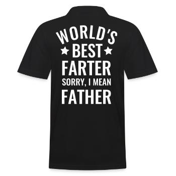 Best Father Sayings Funny World's Best Farter - Men's Polo Shirt - black - Back - Kai (181cm)