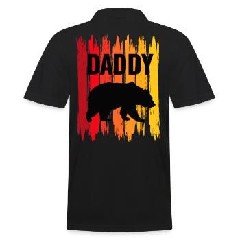 Strong Best Papa Bear Daddy Cool Gift Dad - Men's Polo Shirt - black - Back - Kai (181cm)
