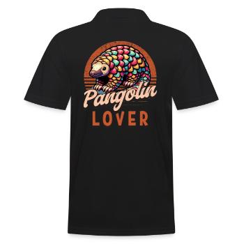 Pangolin Lover Conservationist Pangolin Fan - Men's Polo Shirt - black - Back - Kai (181cm)